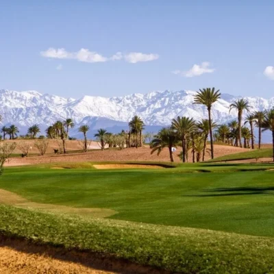 Set against the backdrop of the snow-capped Atlas Mountains near Marrakech, Assoufid Golf Club course winds its way through a unique, naturally undulating desert landscape. Design by Niall Cameron.