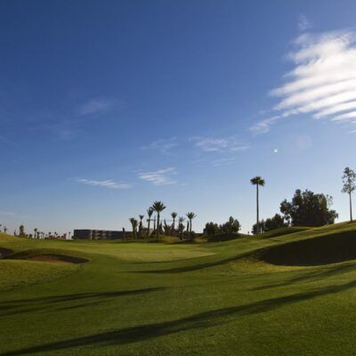 Atlas Golf Marrakech. This 9-hole course is a real oasis at the gates of Marrakech. Players tee off and put among olive trees and palm groves on a hilly golf course. Design by Alain Prat.